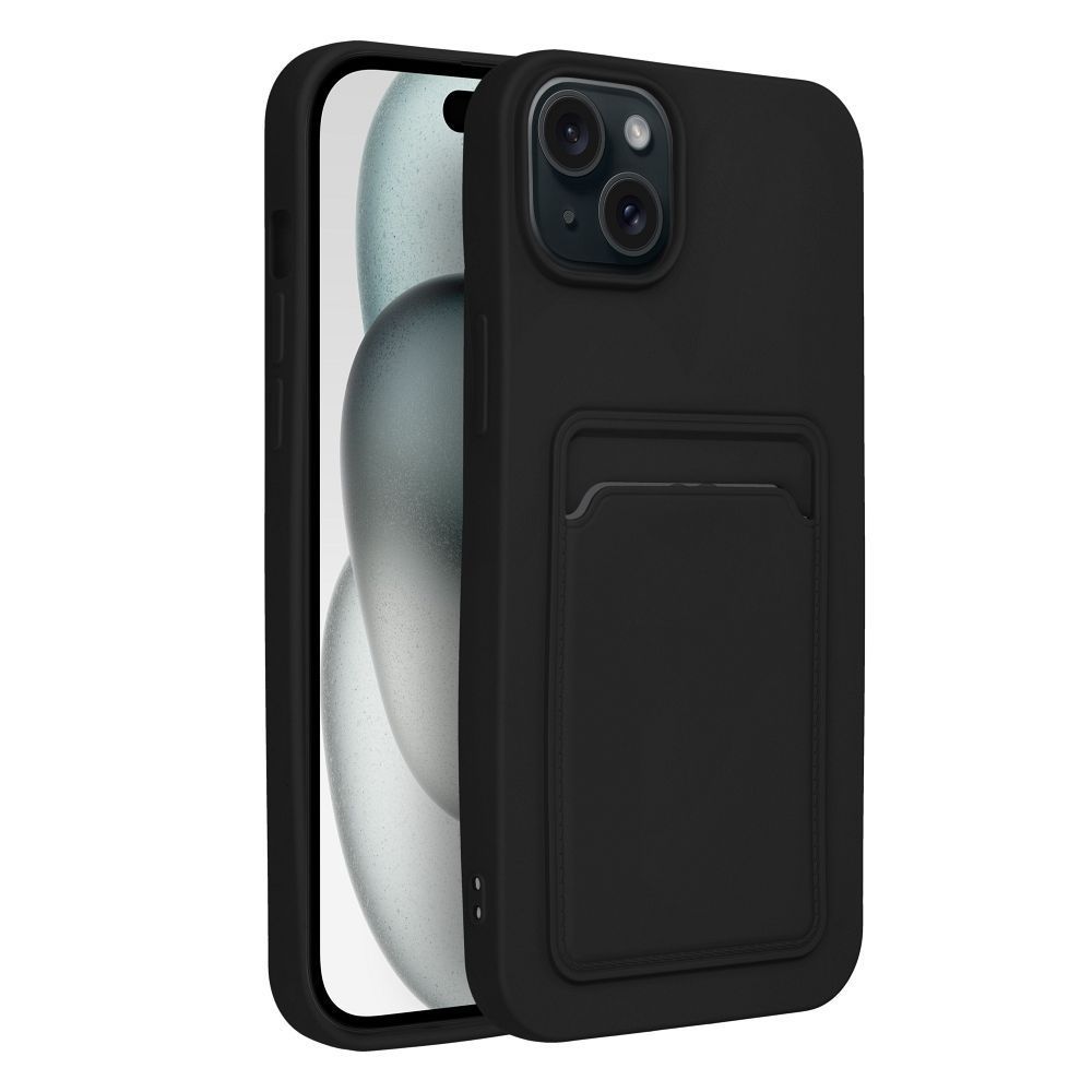 Θήκη Σιλικόνης Sonique Card Case Apple iPhone 15 Plus Μαύρο