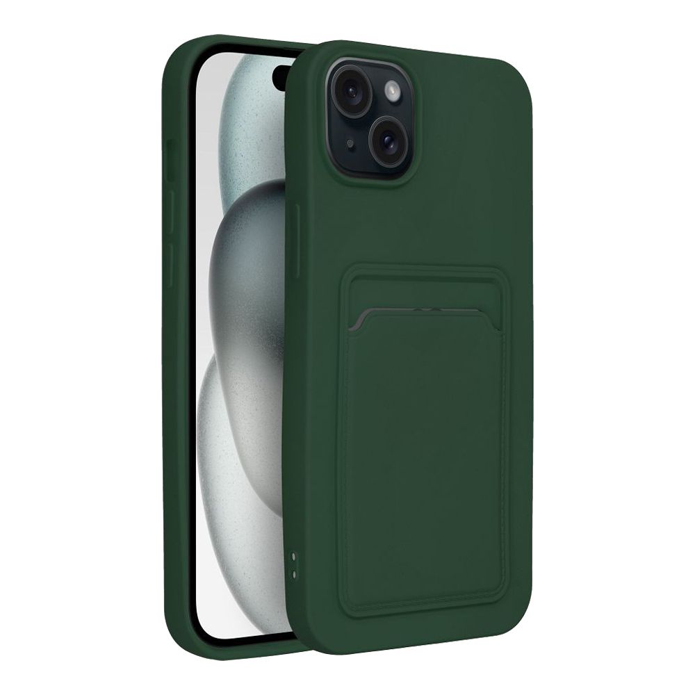 Θήκη Σιλικόνης Sonique Card Case Apple iPhone 15 Plus Πράσινο Σκούρο
