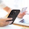 Θήκη Σιλικόνης Sonique Card Case Apple iPhone 15 Pro Μαύρο