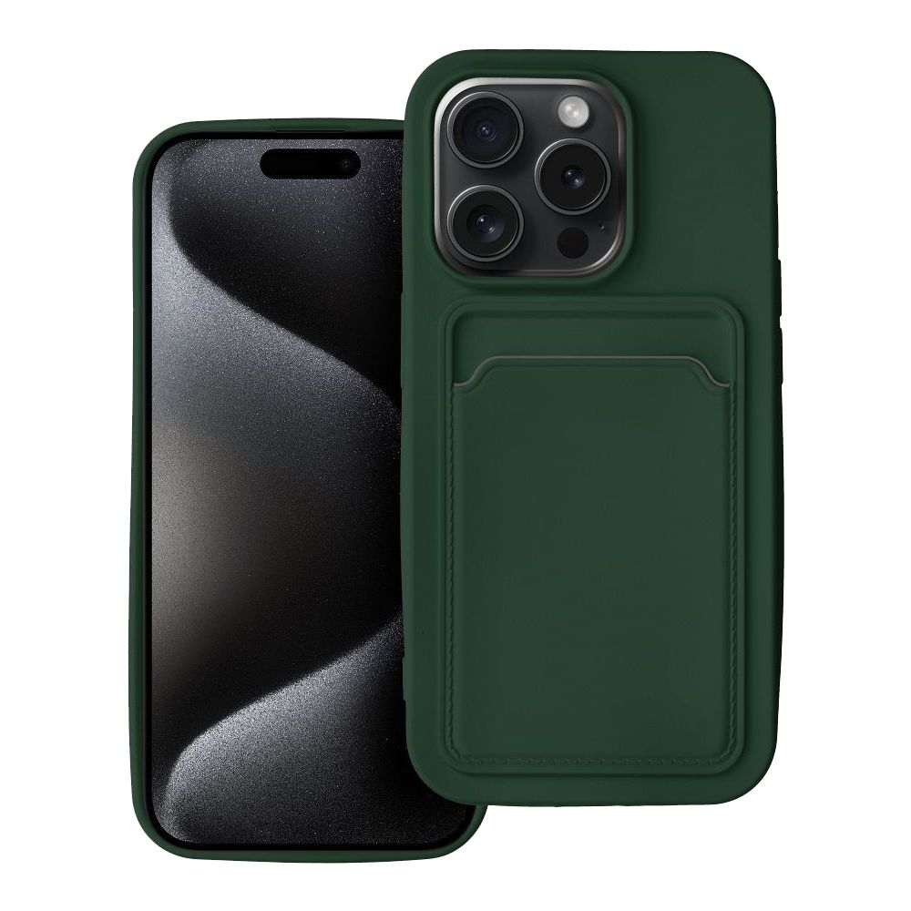 Θήκη Σιλικόνης Sonique Card Case Apple iPhone 15 Pro Πράσινο Σκούρο