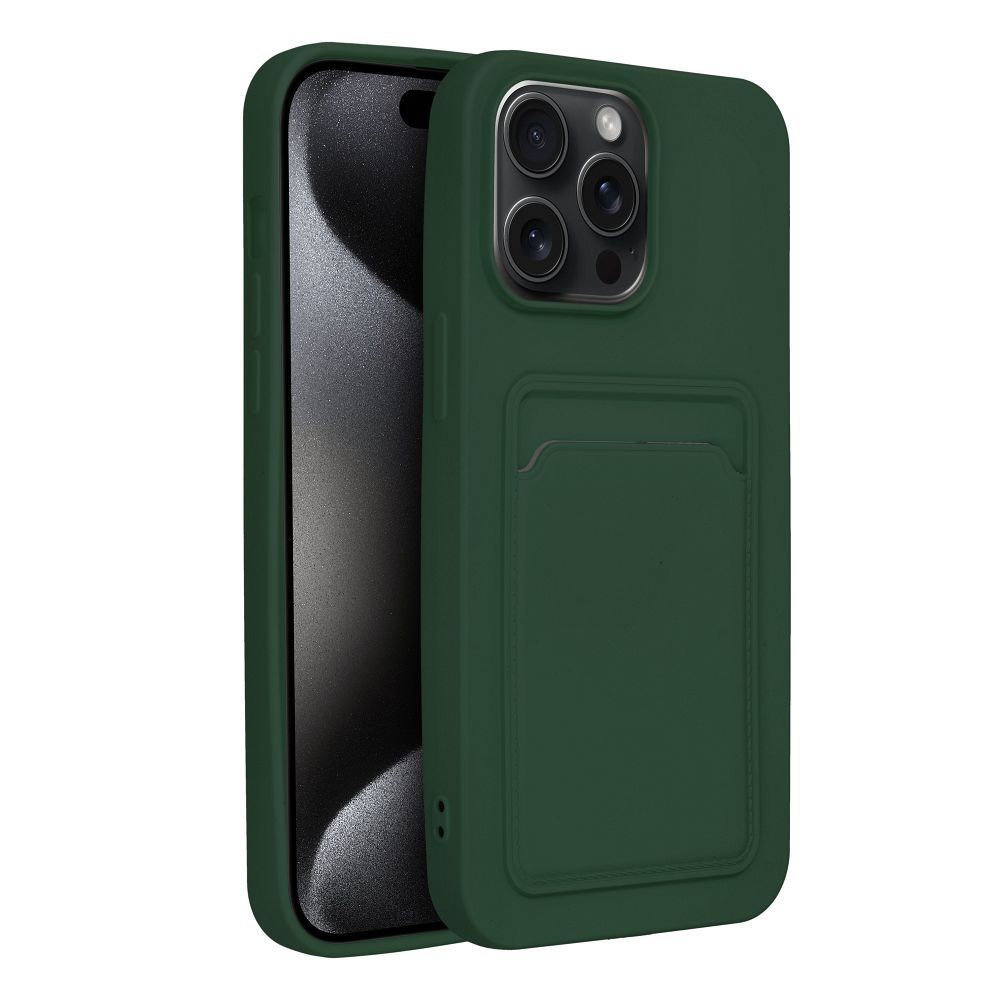 Θήκη Σιλικόνης Sonique Card Case Apple iPhone 15 Pro Max Πράσινο Σκούρο