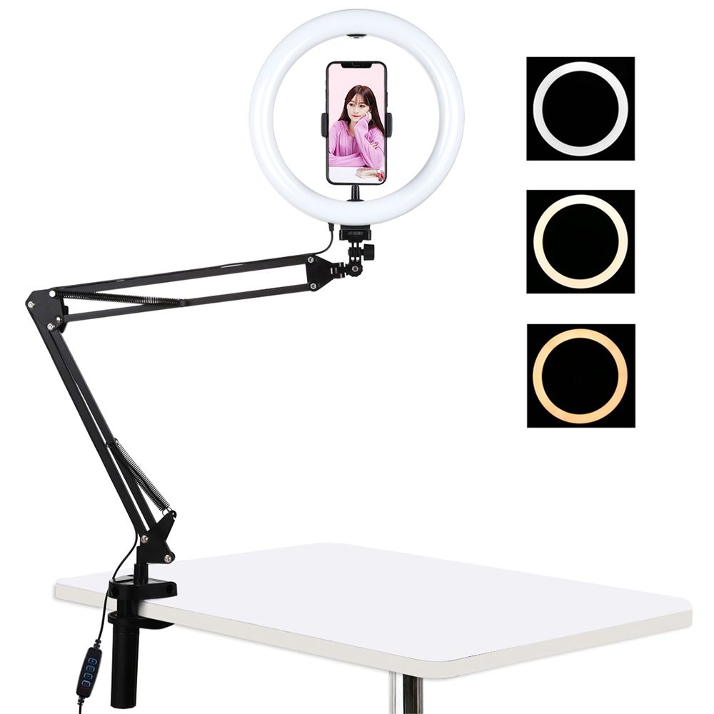 Ring Light LED Puluz 10.2" 26cm με Επιτραπέζια Βάση και Βάση Κινητού
