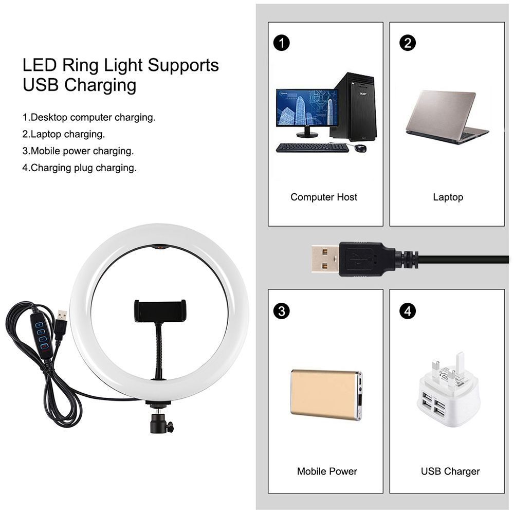 Ring Light Puluz  10.2" 26cm με Τρίποδο Δαπέδου 1.65m και Βάση για Κινητό