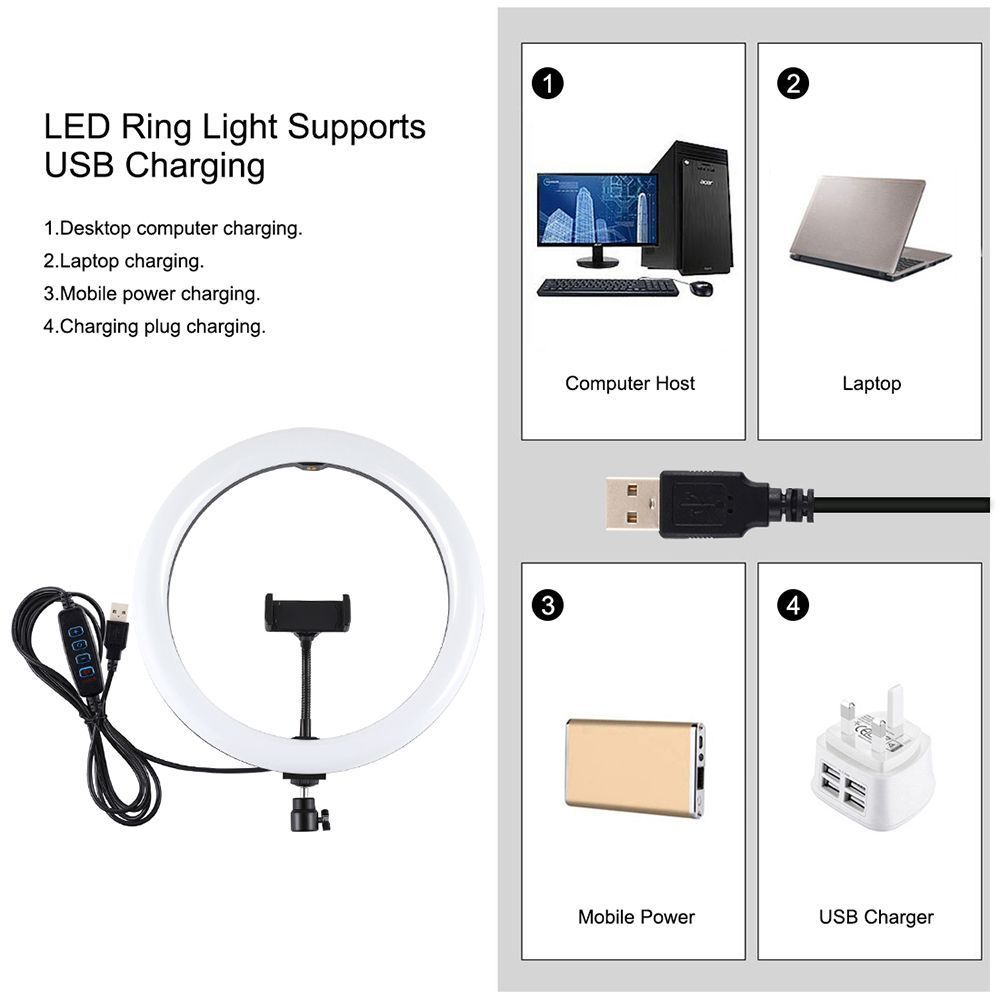 Ring Light Puluz 11.8" 30cm με Τρίποδο Δαπέδου 1.65cm και Βάση για Κινητό