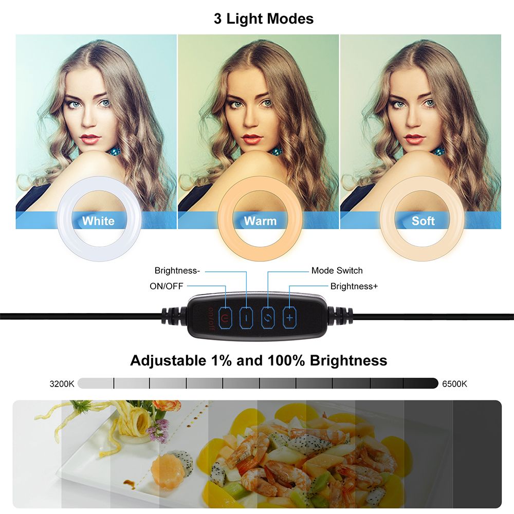 Ring Light Puluz LED 7.9" 20cm με Κλιπ για Γραφείο και Οθόνη
