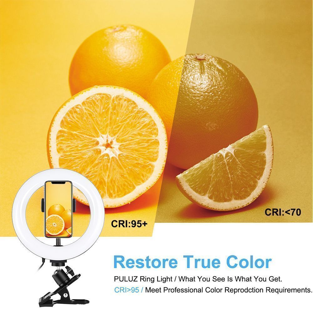 Ring Light Puluz LED 7.9" 20cm με Κλιπ για Γραφείο και Οθόνη