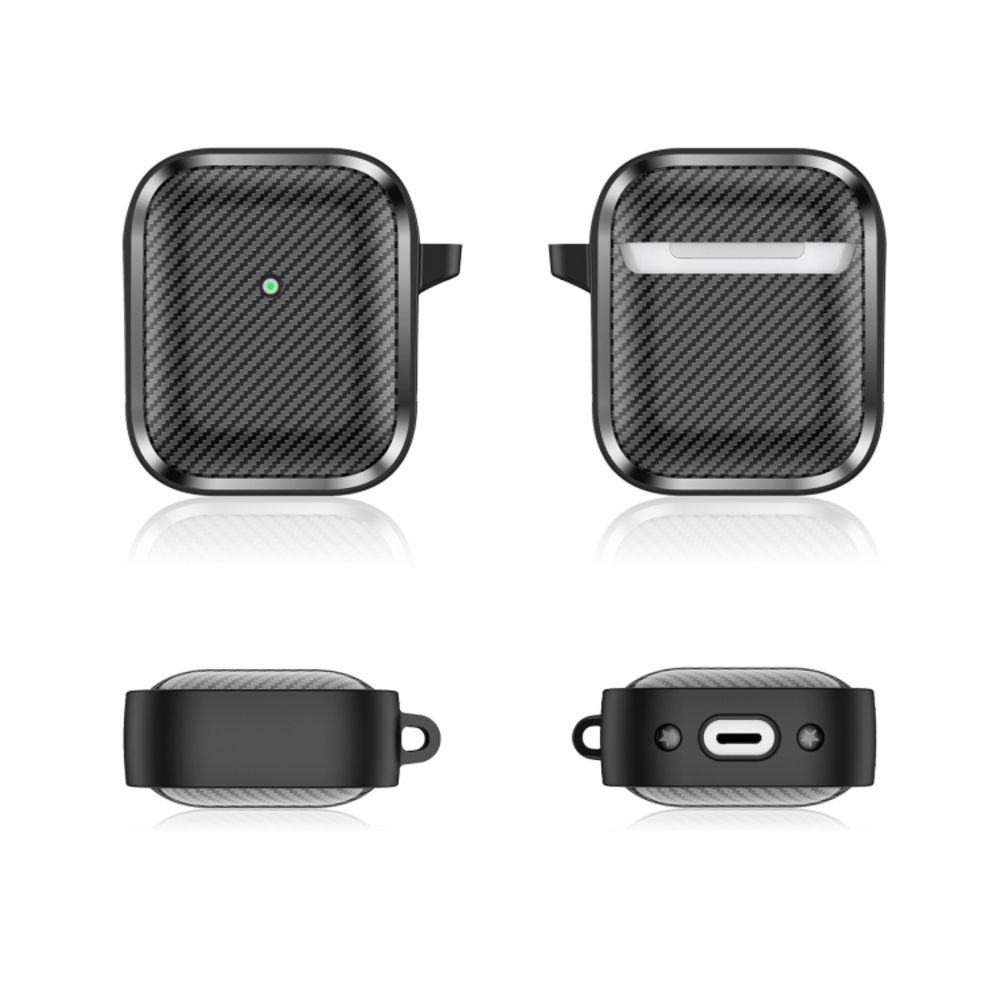 Θήκη Σιλικόνης Sonique Carbon Brushed για AirPods 1/2 Μαύρο