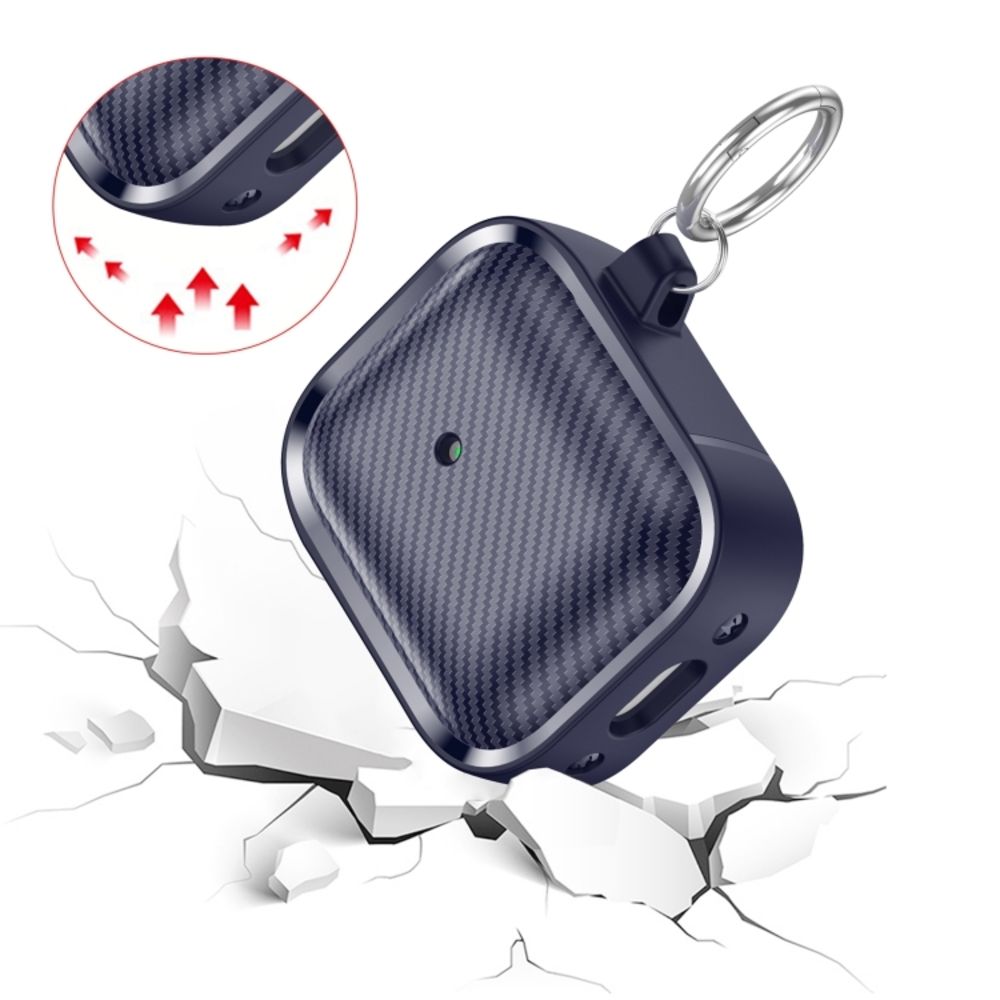 Θήκη Σιλικόνης Sonique Carbon Brushed για AirPods 1/2 Μπλε Σκούρο
