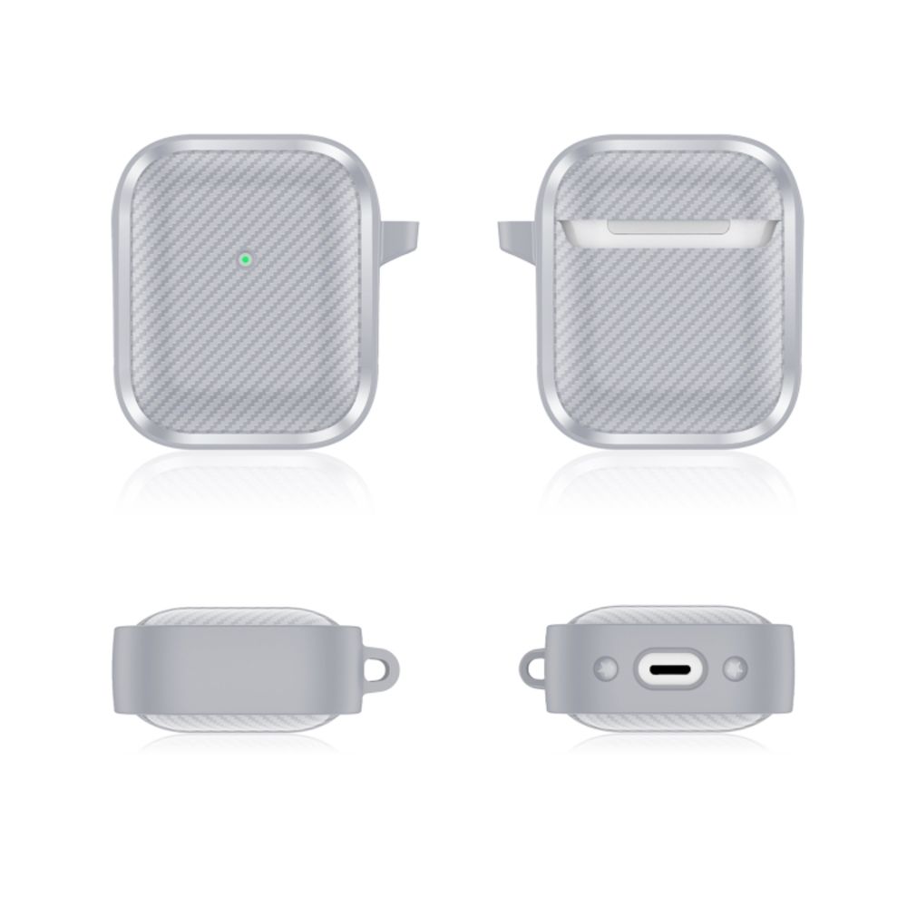 Θήκη Σιλικόνης Sonique Carbon Brushed για AirPods 1/2 Σκούρο Γκρι