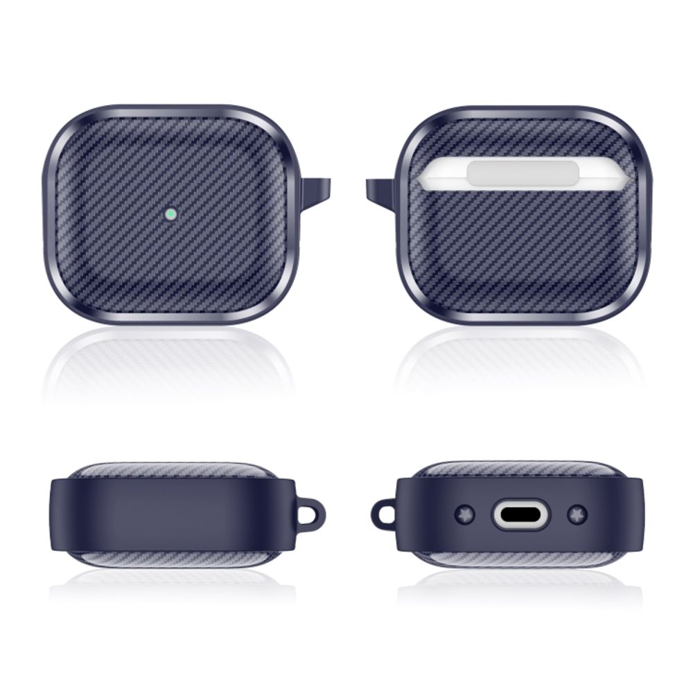 Θήκη Σιλικόνης Sonique Carbon Brushed για AirPods 3 Μπλε Σκούρο