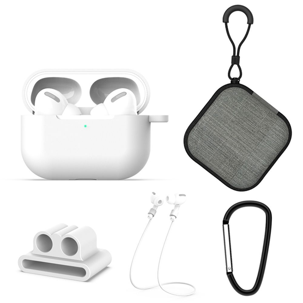 Σετ 5 σε 1 Sonique Soft Touch  για AirPods Pro Λευκό