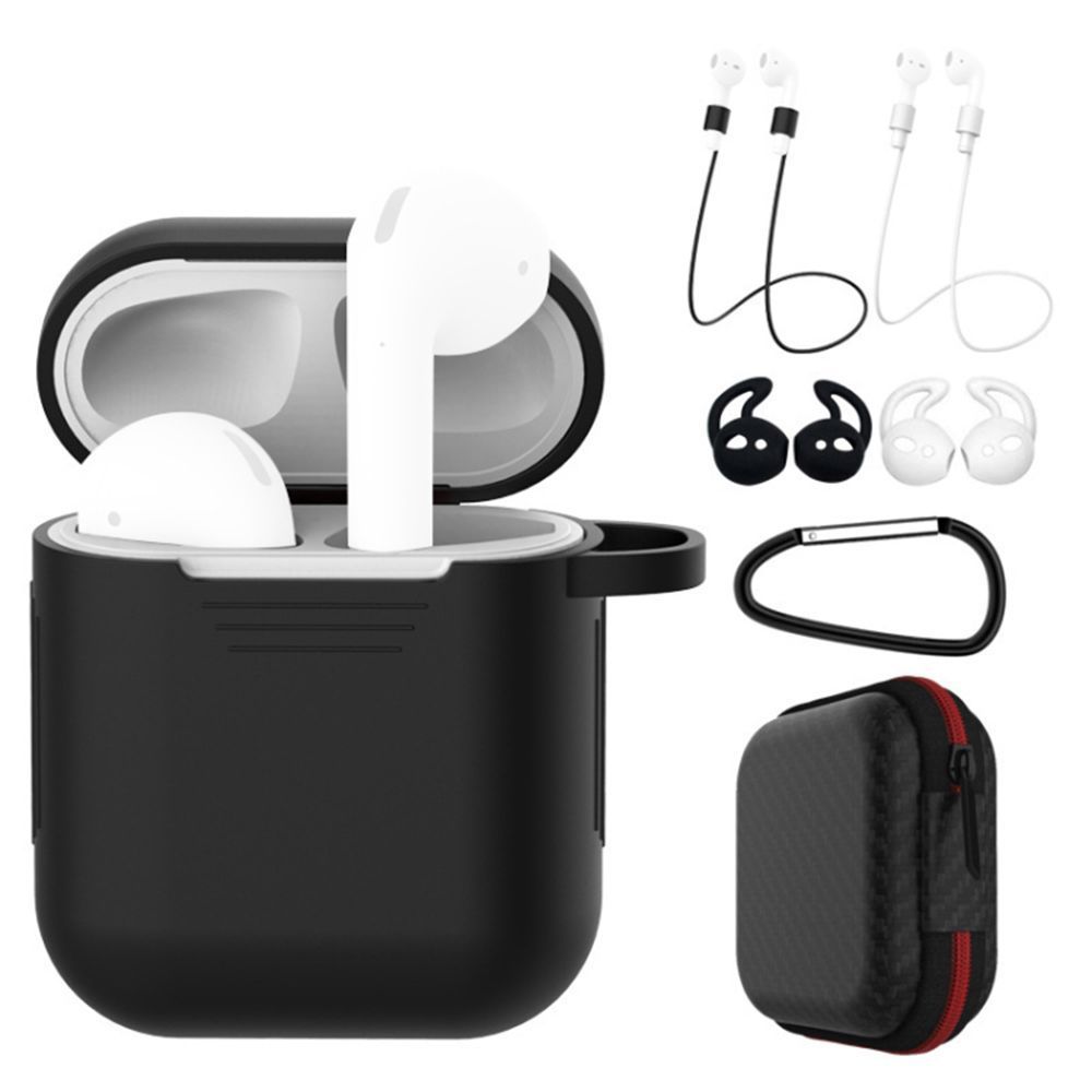 Σετ 7 σε 1 Sonique Soft Touch για AirPods 1/2 Μαύρο