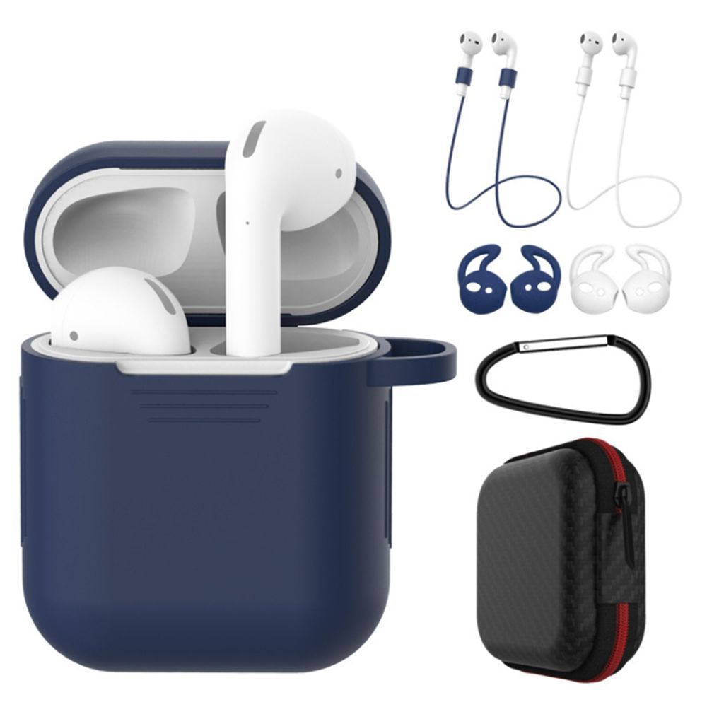 Σετ 7 σε 1 Sonique Soft Touch για AirPods 1/2 Μπλέ