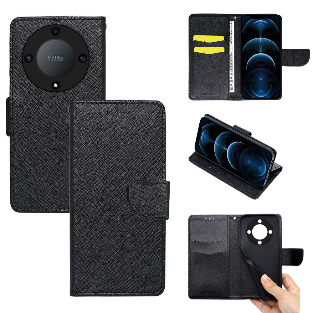 Θήκη Πορτοφόλι Sonique Trend Wallet Honor Magic5 Lite 5G Μαύρο
