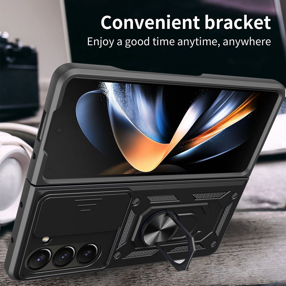 Θήκη Ring Armor CamPro Sonique για Samsung (Large Hole) Galaxy Z Fold 4 Μαύρο