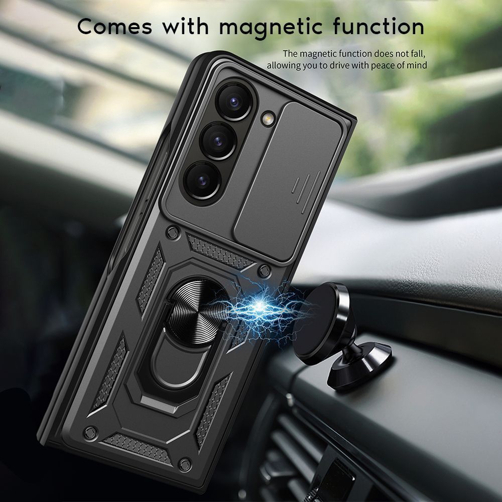 Θήκη Ring Armor CamPro Sonique για Samsung (Large Hole) Galaxy Z Fold 5 Μαύρο