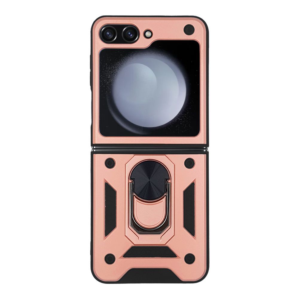 Θήκη Ring Armor CamPro Sonique για Samsung (Large Hole) Galaxy Z Flip 5 Ροζ Χρυσό
