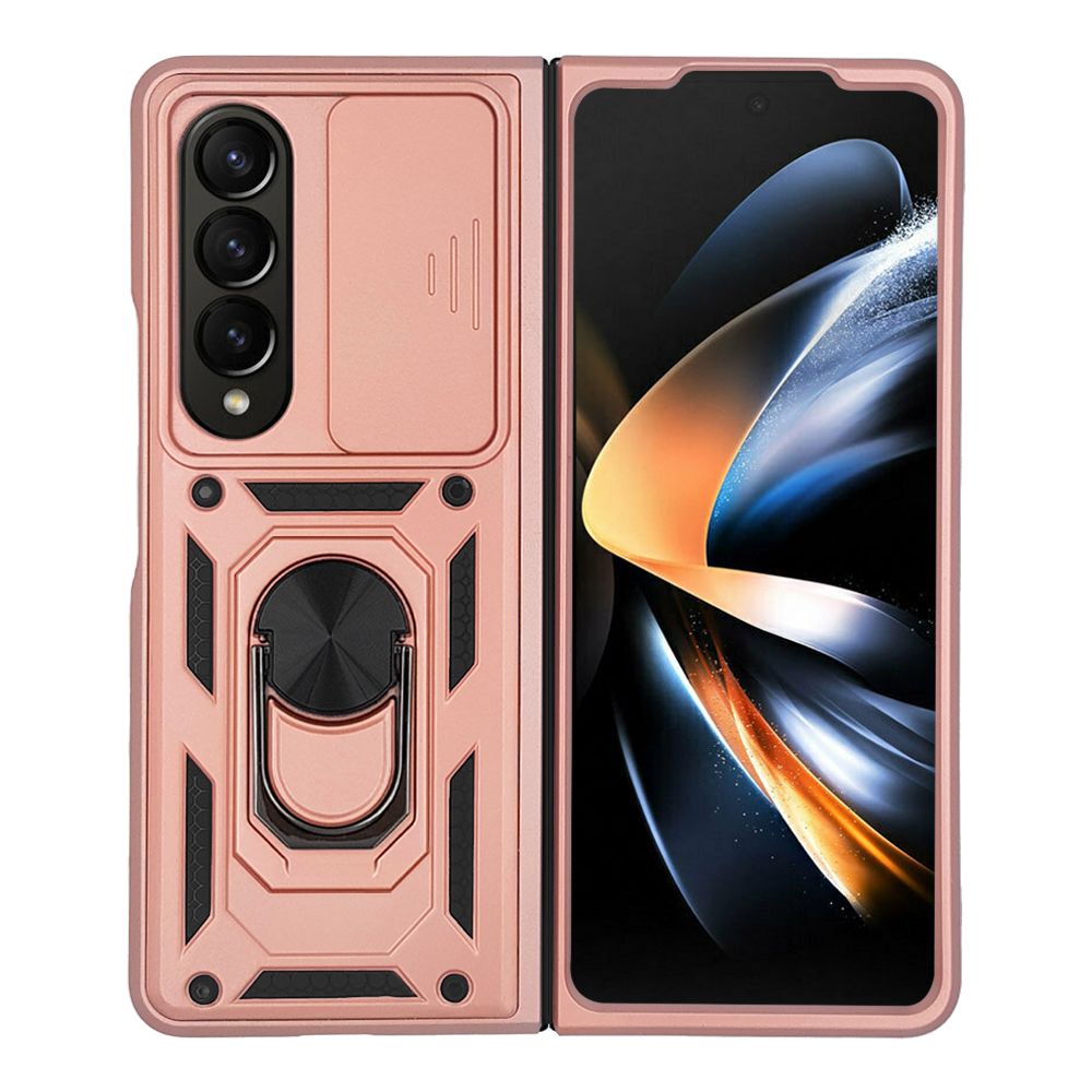 Θήκη Ring Armor CamPro Sonique για Samsung (Large Hole) Galaxy Z Fold 4 Ροζ Χρυσό