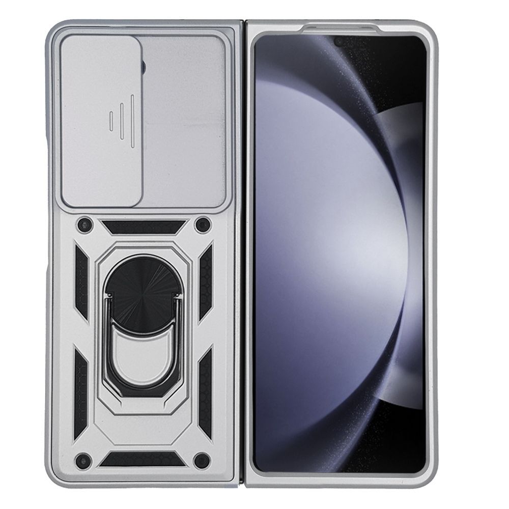 Θήκη Ring Armor CamPro Sonique για Samsung (Large Hole) Galaxy Z Fold 5 Ασημί