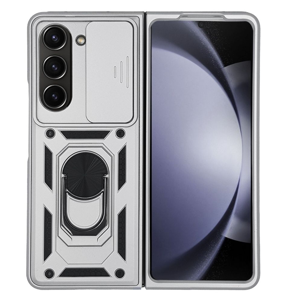 Θήκη Ring Armor CamPro Sonique για Samsung (Large Hole) Galaxy Z Fold 5 Ασημί