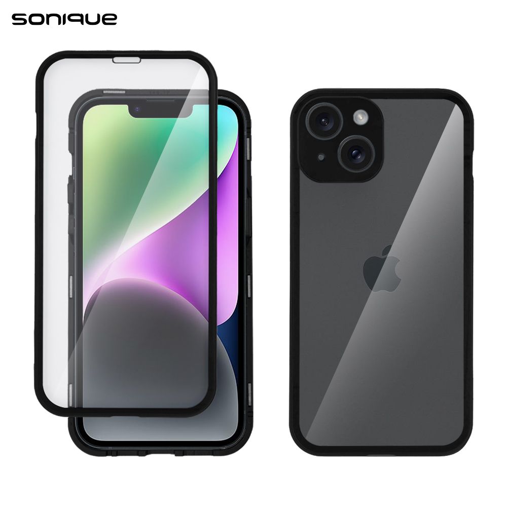Μαγνητική Μεταλλική Θήκη 360° Full Protector Sonique για Apple iPhone 14 Μαύρο