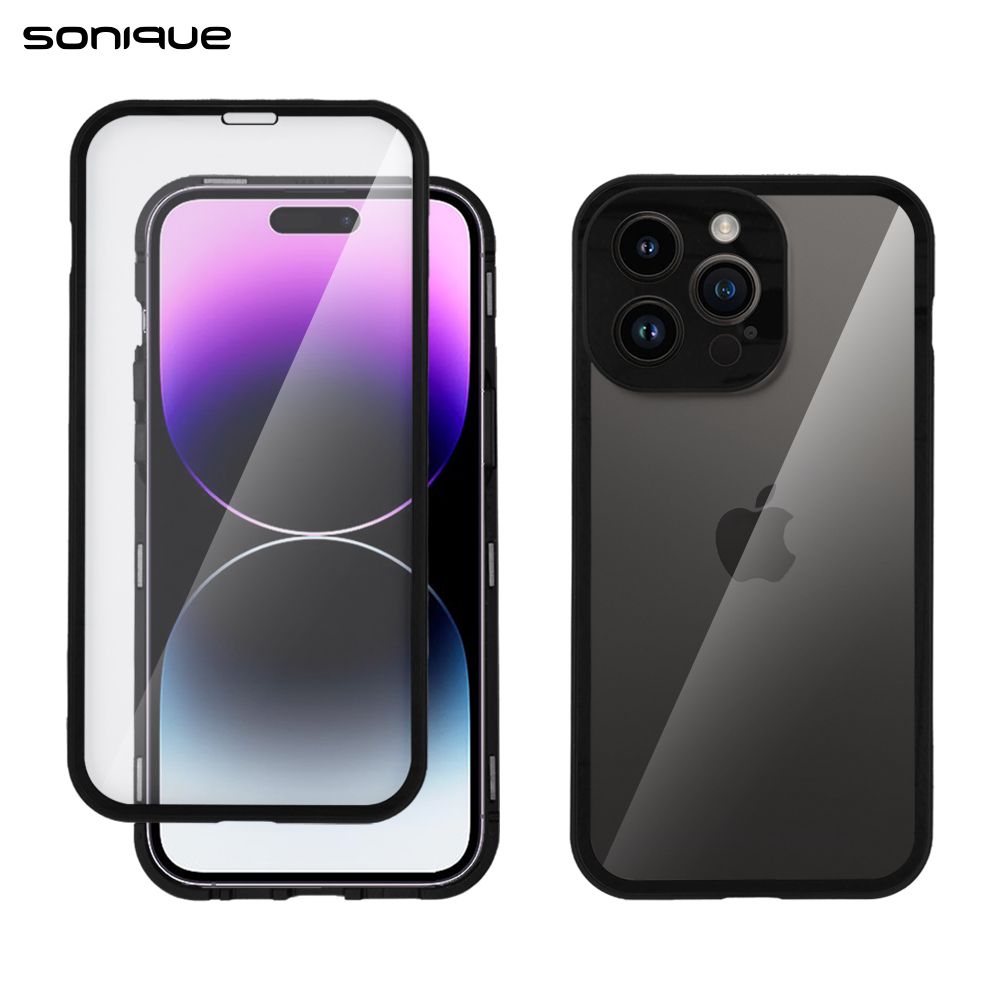 Μαγνητική Μεταλλική Θήκη 360° Full Protector Sonique για Apple iPhone 14 Pro Max Μαύρο