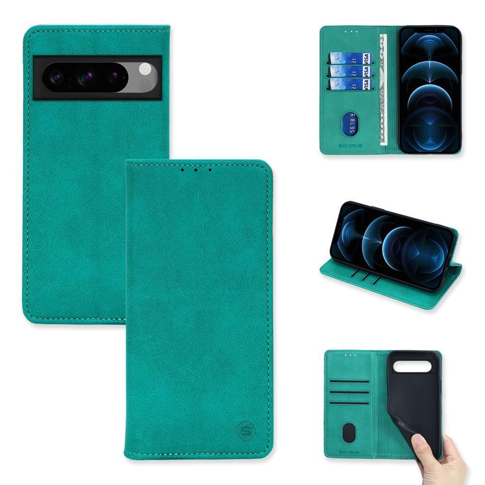 Θήκη Πορτοφόλι Vintage Magnet Wallet Sonique Google Pixel 8 Pro 5G Βεραμάν