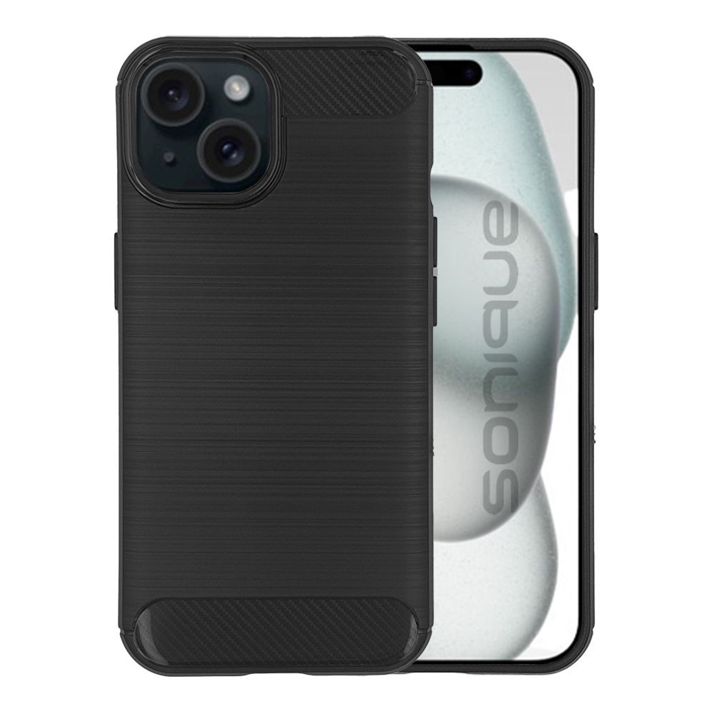 Θήκη Σιλικόνης Sonique Carbon Brushed Apple iPhone 15 Μαύρο