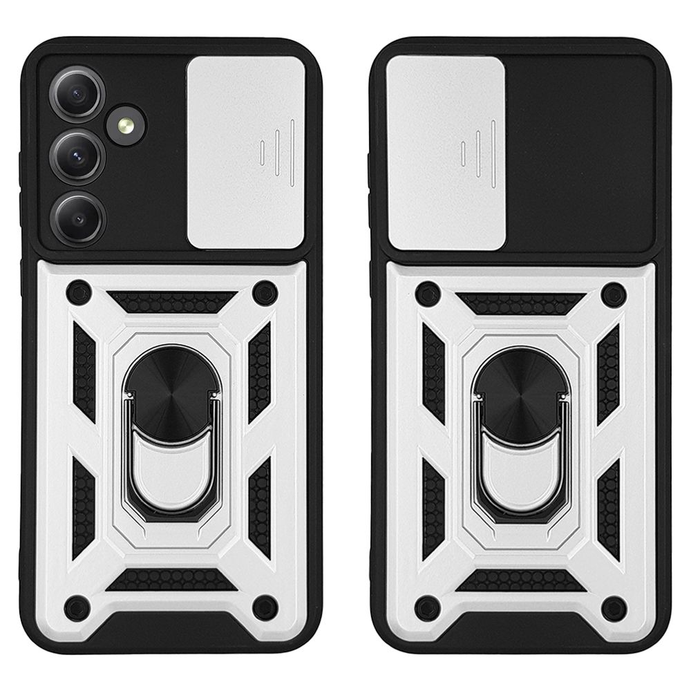 Θήκη Ring Armor CamPro Sonique για Samsung Galaxy A55 5G Ασημί