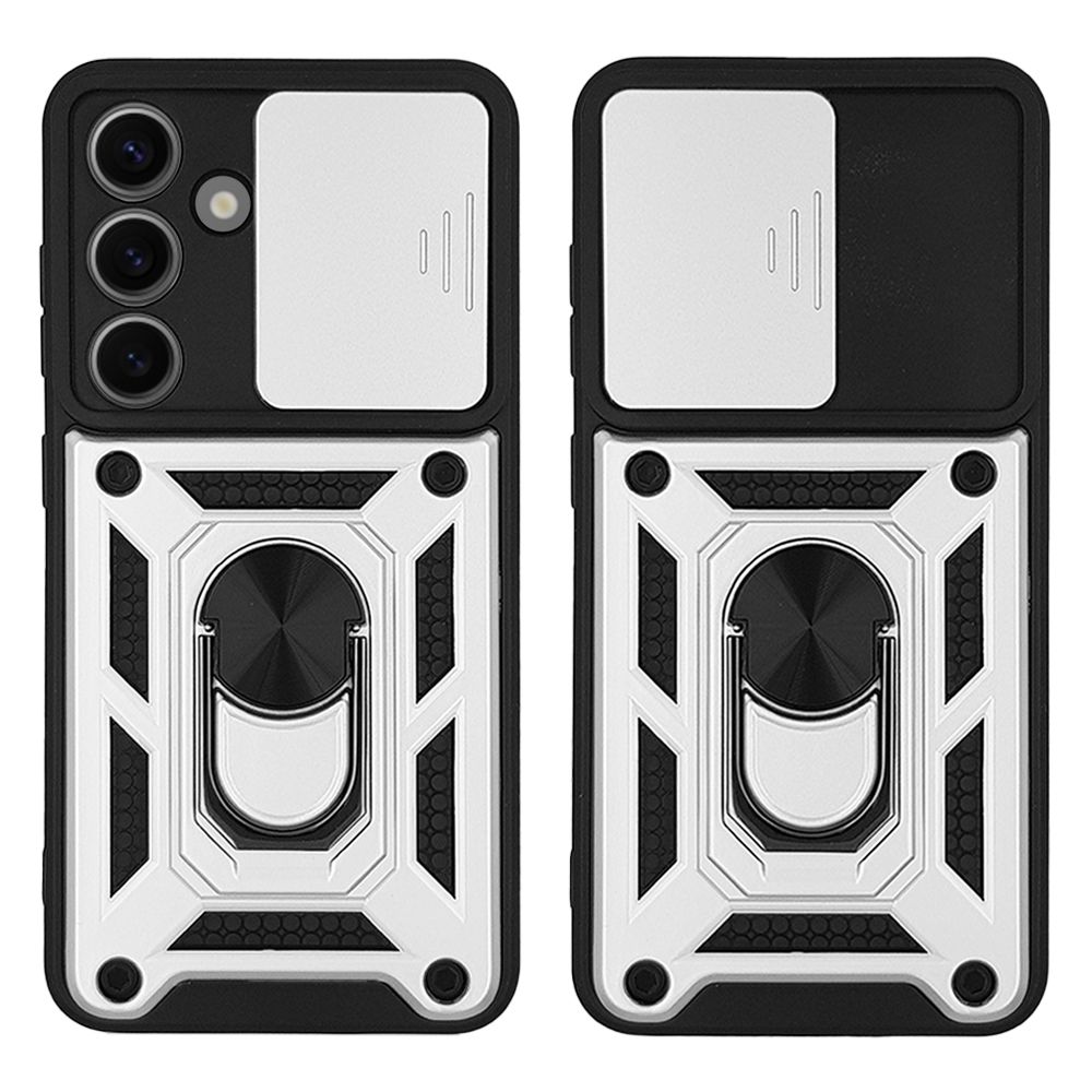 Θήκη Ring Armor CamPro Sonique για Samsung Galaxy S24 Ασημί