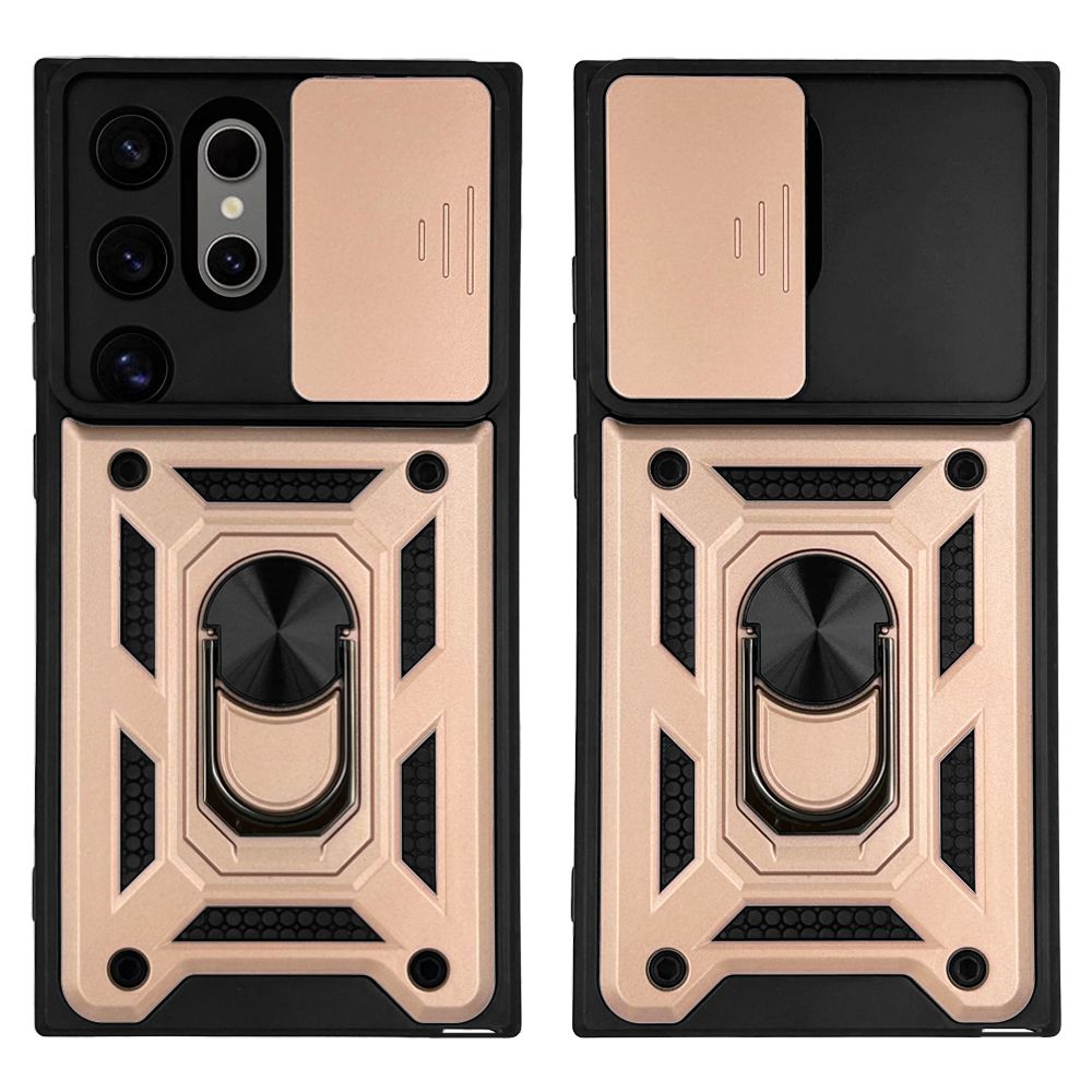 Θήκη Ring Armor CamPro Sonique για Samsung Galaxy S24 Ultra Ροζ Χρυσό