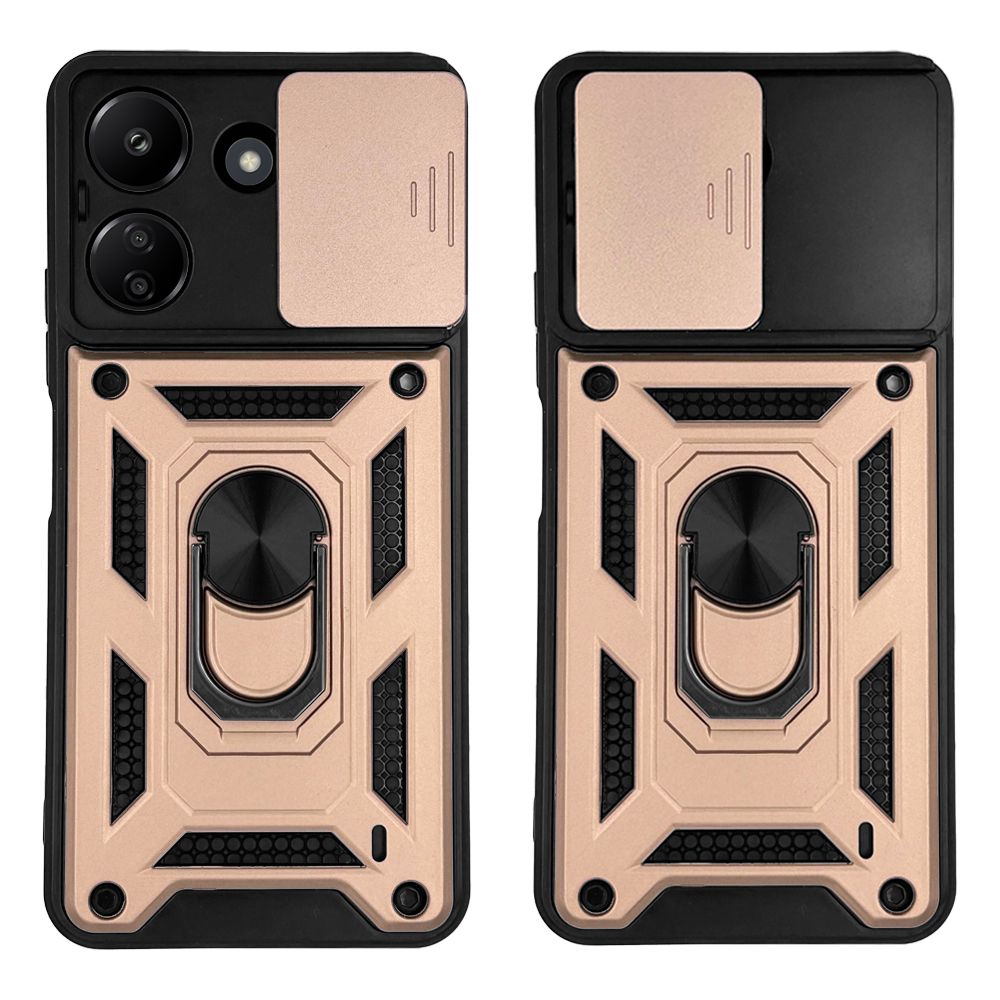 Θήκη Ring Armor CamPro Sonique για Xiaomi Redmi 13C 4G / Poco C65 4G Ροζ Χρυσό