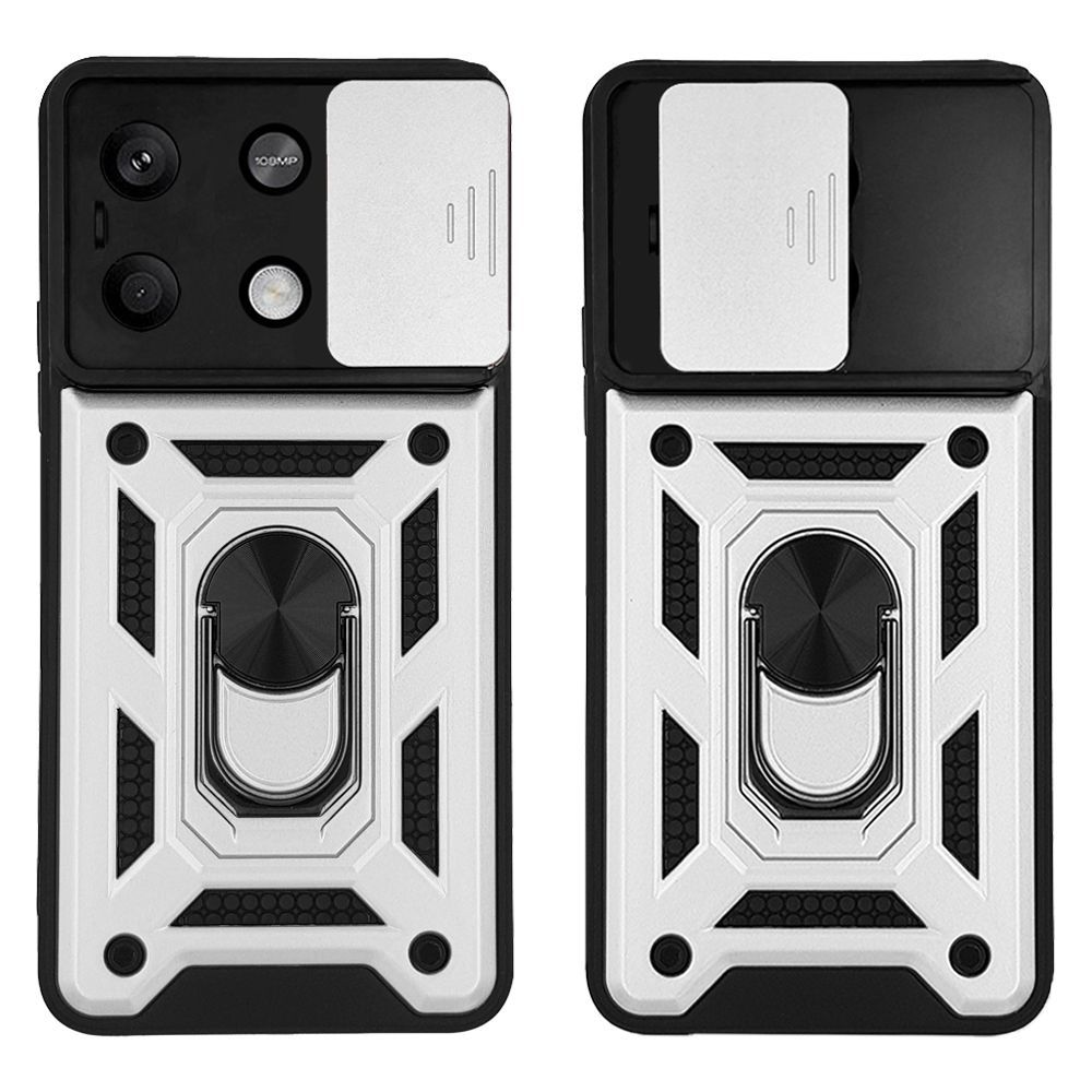 Θήκη Ring Armor CamPro Sonique για Xiaomi Redmi Note 13 Pro 5G / Poco X6 5G Ασημί