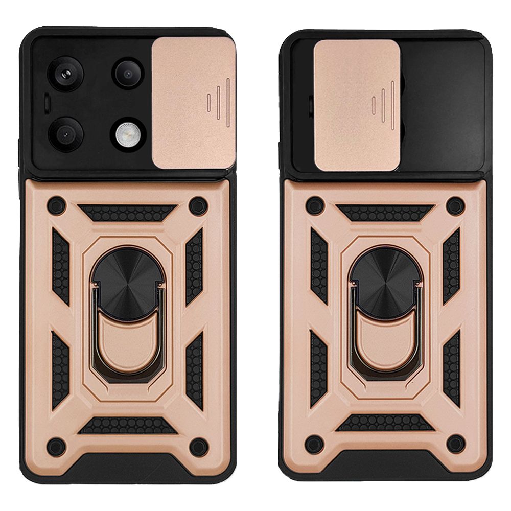 Θήκη Ring Armor CamPro Sonique για Xiaomi Redmi Note 13 Pro 5G / Poco X6 5G Ροζ Χρυσό