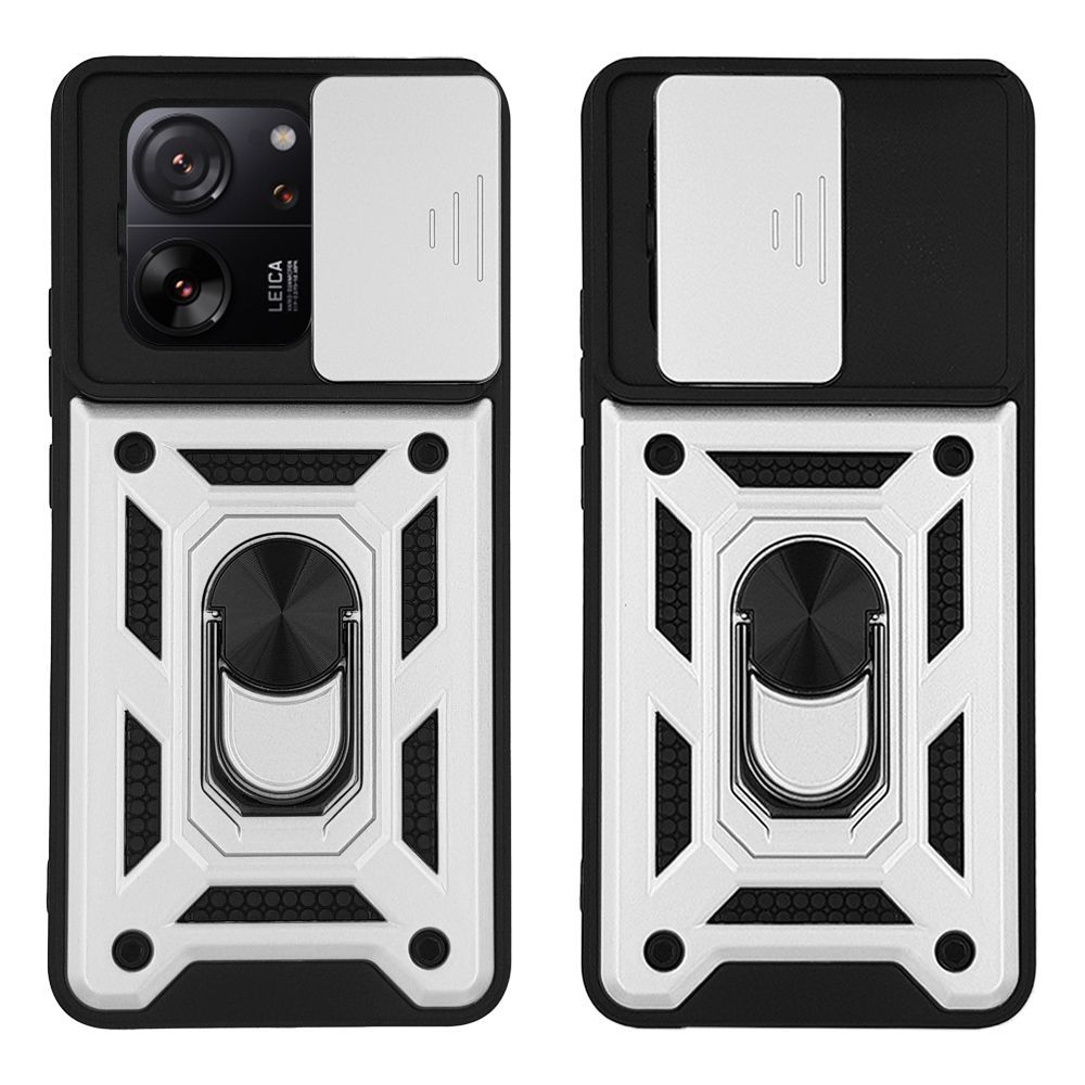 Θήκη Ring Armor CamPro Sonique για Xiaomi Xiaomi 13T 5G / Xiaomi 13T Pro 5G Ασημί