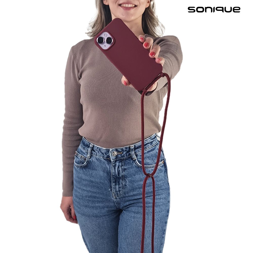 Θήκη Σιλικόνης με Κορδόνι CarryHang Sonique Xiaomi Redmi Note 12s Μπορντό