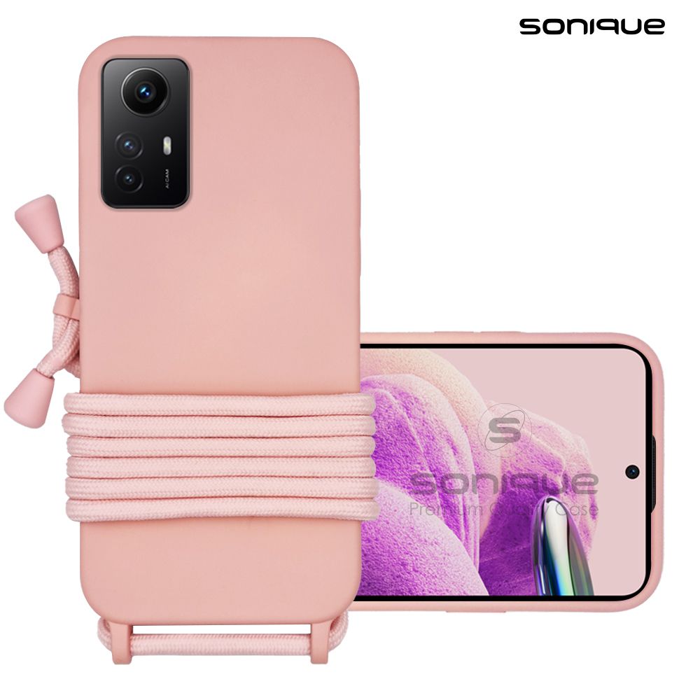 Θήκη Σιλικόνης με Κορδόνι CarryHang Sonique Xiaomi Redmi Note 12s Ροζ