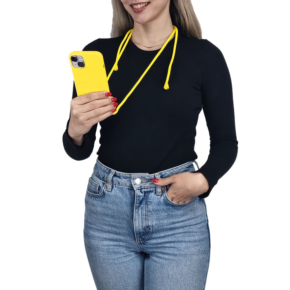 Θήκη Σιλικόνης με Κορδόνι CarryHang Sonique Xiaomi Redmi Note 13 5G Κίτρινο