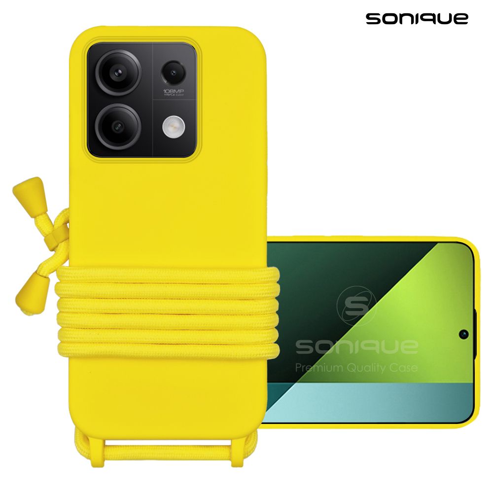 Θήκη Σιλικόνης με Κορδόνι CarryHang Sonique Xiaomi Redmi Note 13 5G Κίτρινο