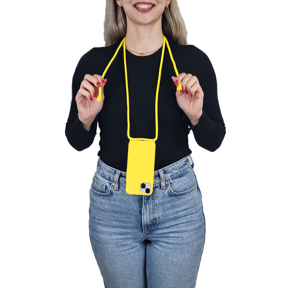 Θήκη Σιλικόνης με Κορδόνι CarryHang Sonique Xiaomi Redmi Note 13 5G Κίτρινο