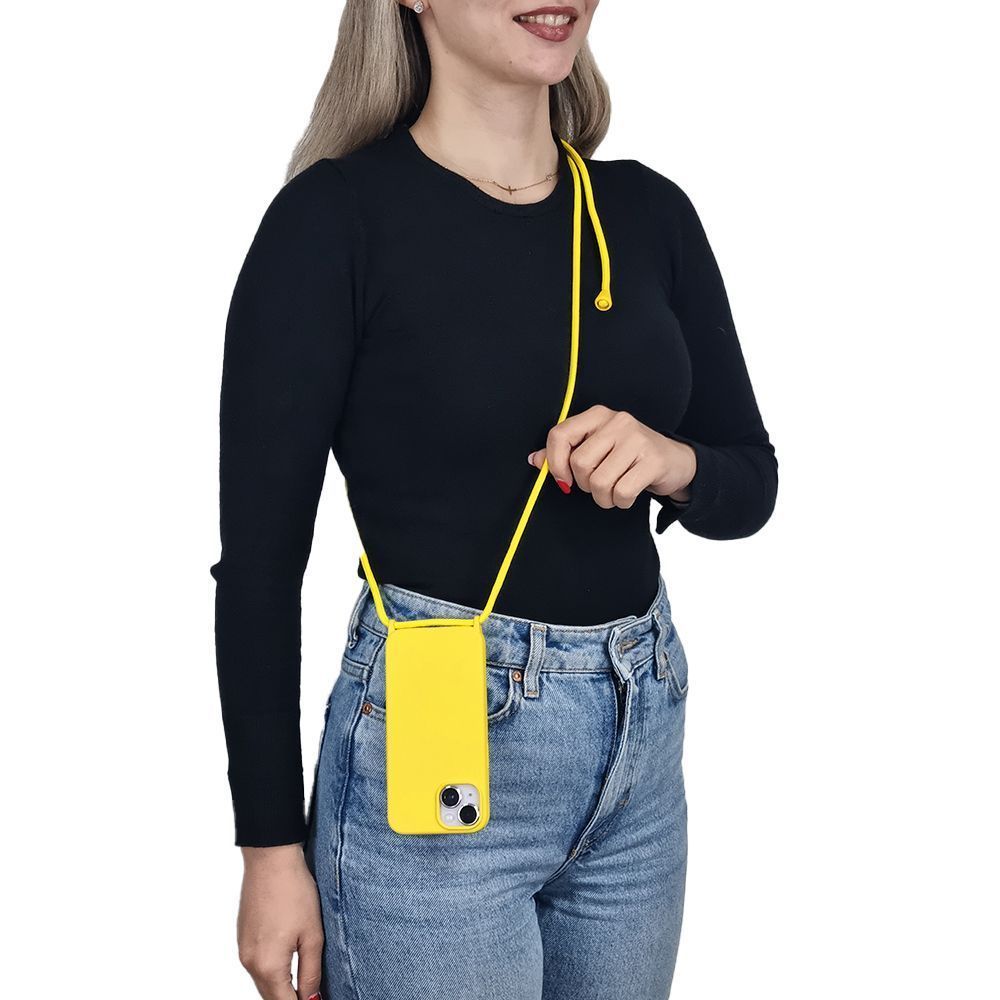 Θήκη Σιλικόνης με Κορδόνι CarryHang Sonique Xiaomi Redmi Note 13 5G Κίτρινο