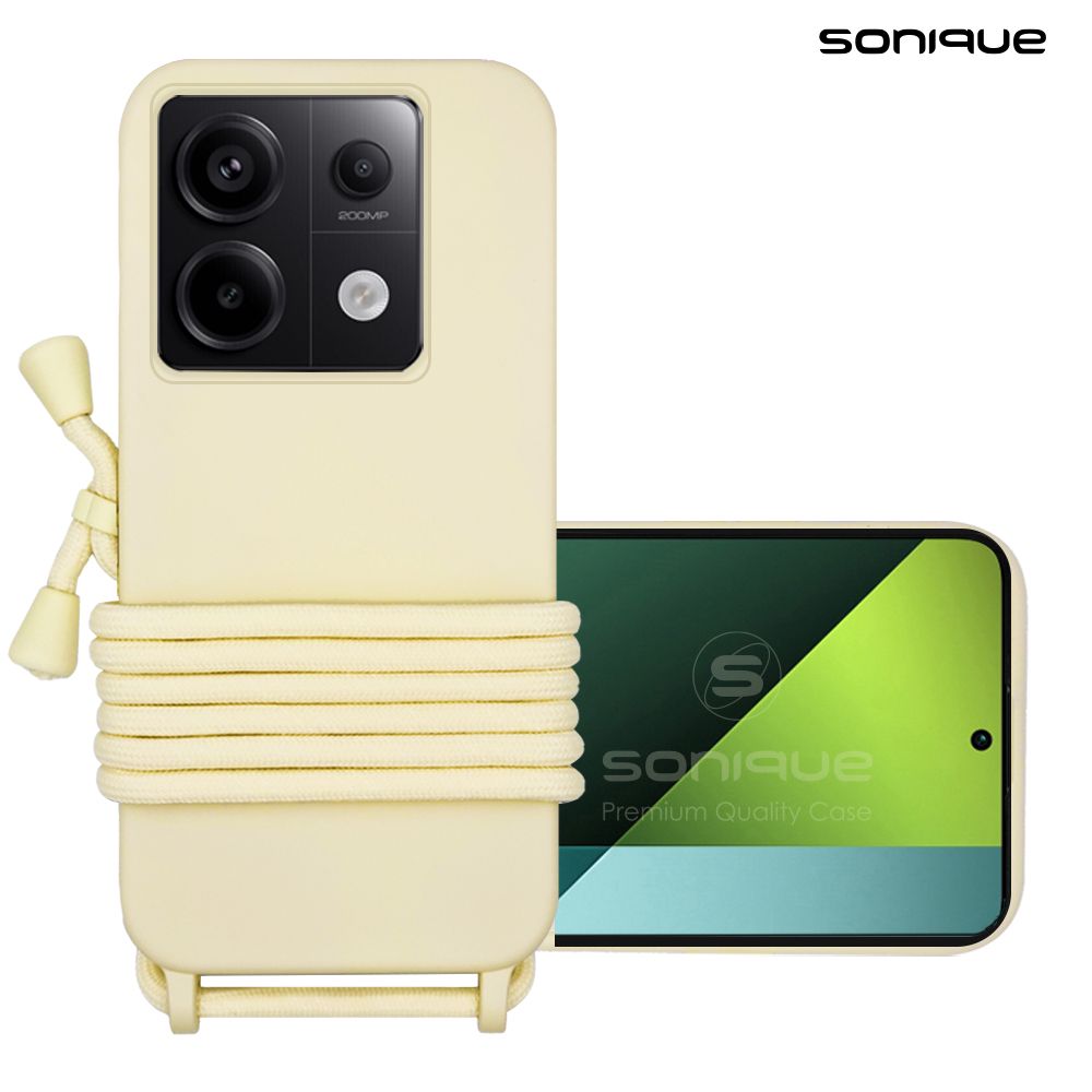 Θήκη Σιλικόνης με Κορδόνι CarryHang Sonique Xiaomi Redmi Note 13 Pro 5G / Poco X6 5G Μπεζ