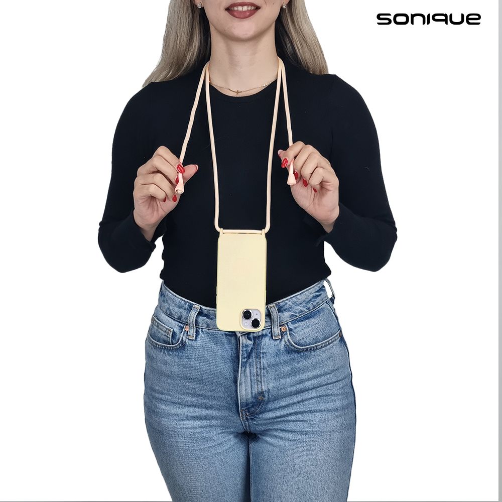 Θήκη Σιλικόνης με Κορδόνι CarryHang Sonique Xiaomi Redmi Note 13 Pro 5G / Poco X6 5G Μπεζ
