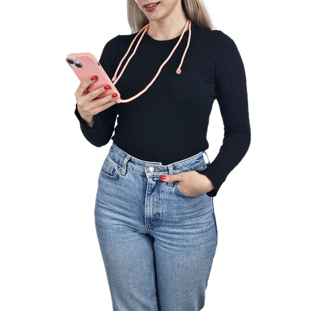 Θήκη Σιλικόνης με Κορδόνι CarryHang Sonique Xiaomi Redmi Note 13 Pro 5G / Poco X6 5G Ροζ
