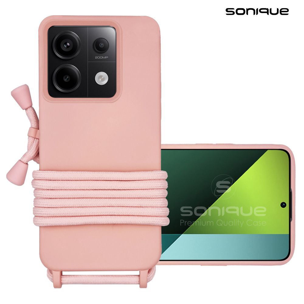 Θήκη Σιλικόνης με Κορδόνι CarryHang Sonique Xiaomi Redmi Note 13 Pro 5G / Poco X6 5G Ροζ