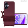 Θήκη Σιλικόνης με Κορδόνι CarryHang Sonique Realme C55 Μπορντό