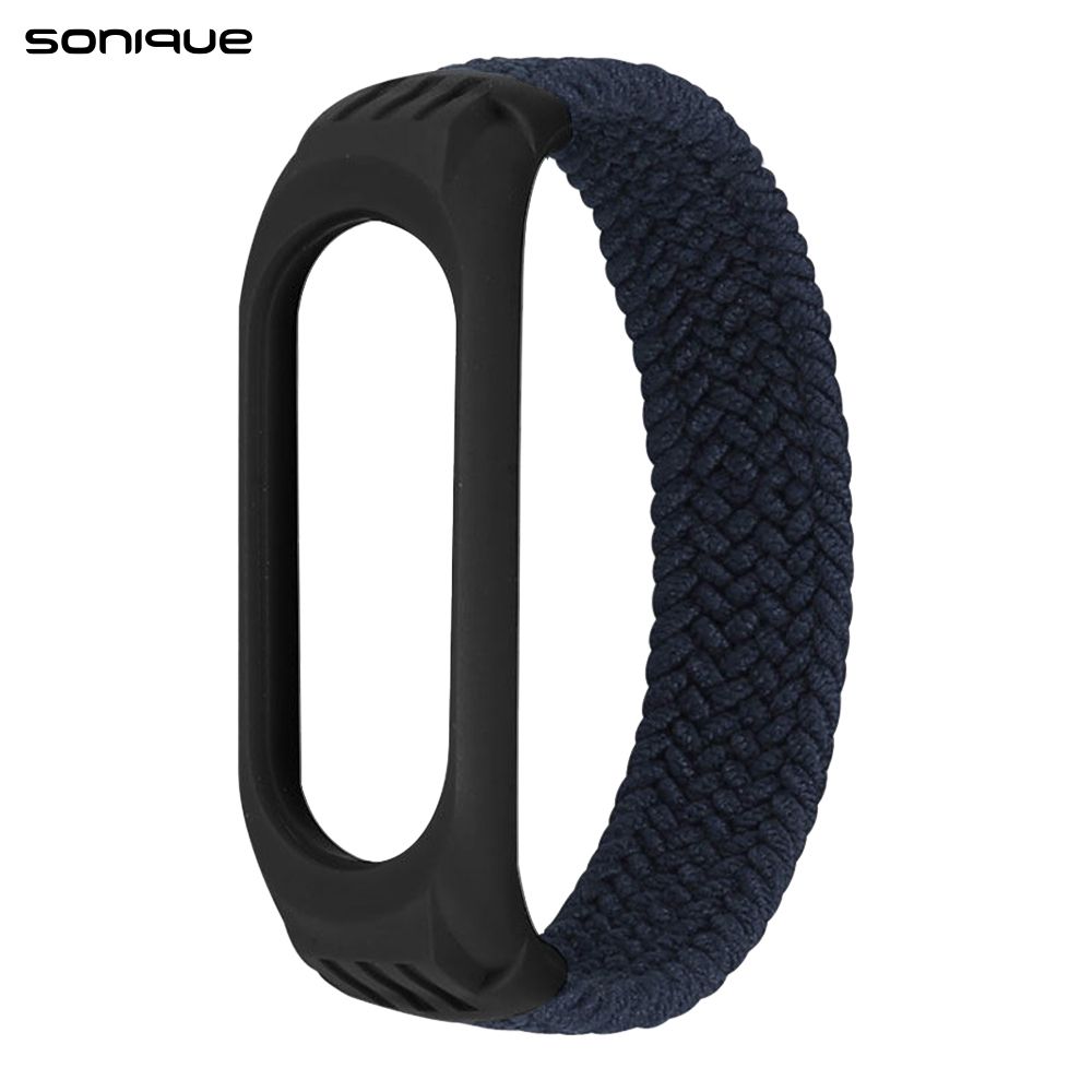 Λουράκι Braided Sonique για Xiaomi Mi Band 3/4/5/6 Μπλε Σκούρο