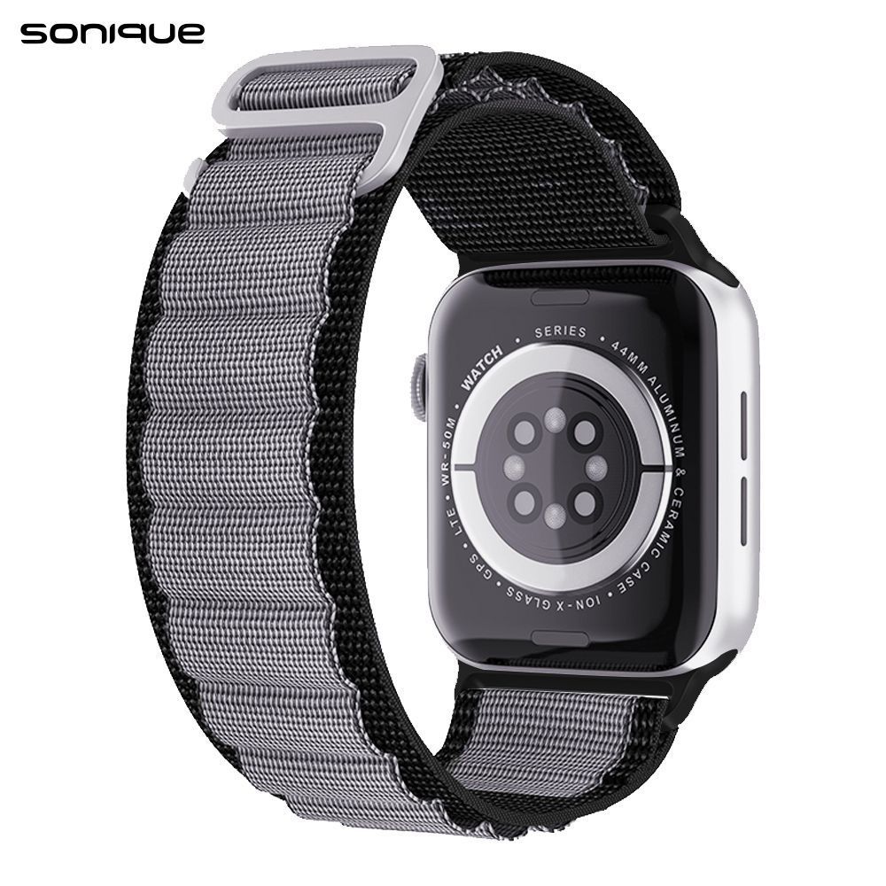 Λουράκι Nylon Alpine Loop Band Sonique για Apple Watch (38/40/41MM) Μαύρο / Γκρι