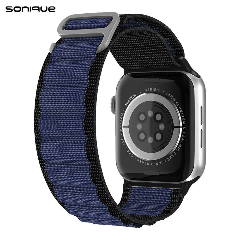 Λουράκι Nylon Alpine Loop Band Sonique για Apple Watch (38/40/41MM) Μαύρο / Σκούρο Μπλε