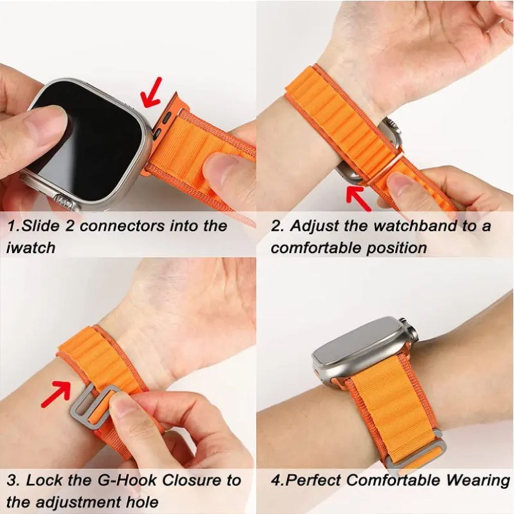 Λουράκι Nylon Alpine Loop Band Sonique για Apple Watch (42/44/45/46/49MM) Μαύρο / Γκρι